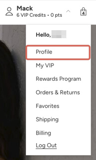 Min profil på hjemmesiden